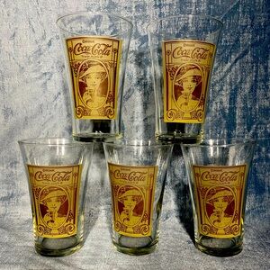 Vtg The Archives 'Drink Coca-Cola' Trade-Mark Flair 16 oz. Glass 1980's